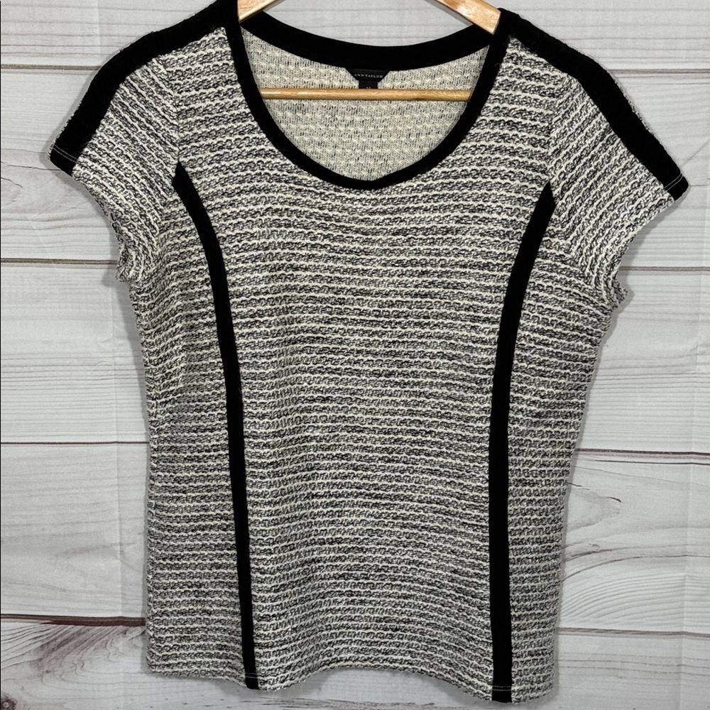 Ann Taylor Fitted Knit Pullover Top Cap Sleeves Size Medium